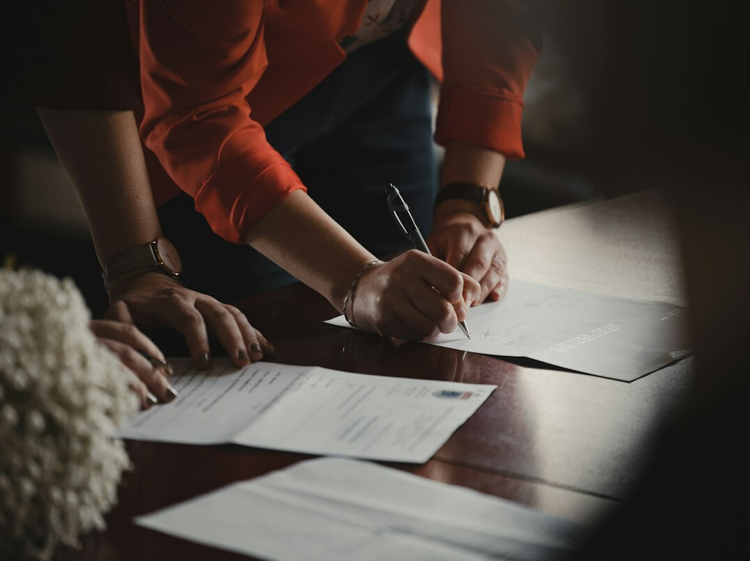 business owner reviewing contract