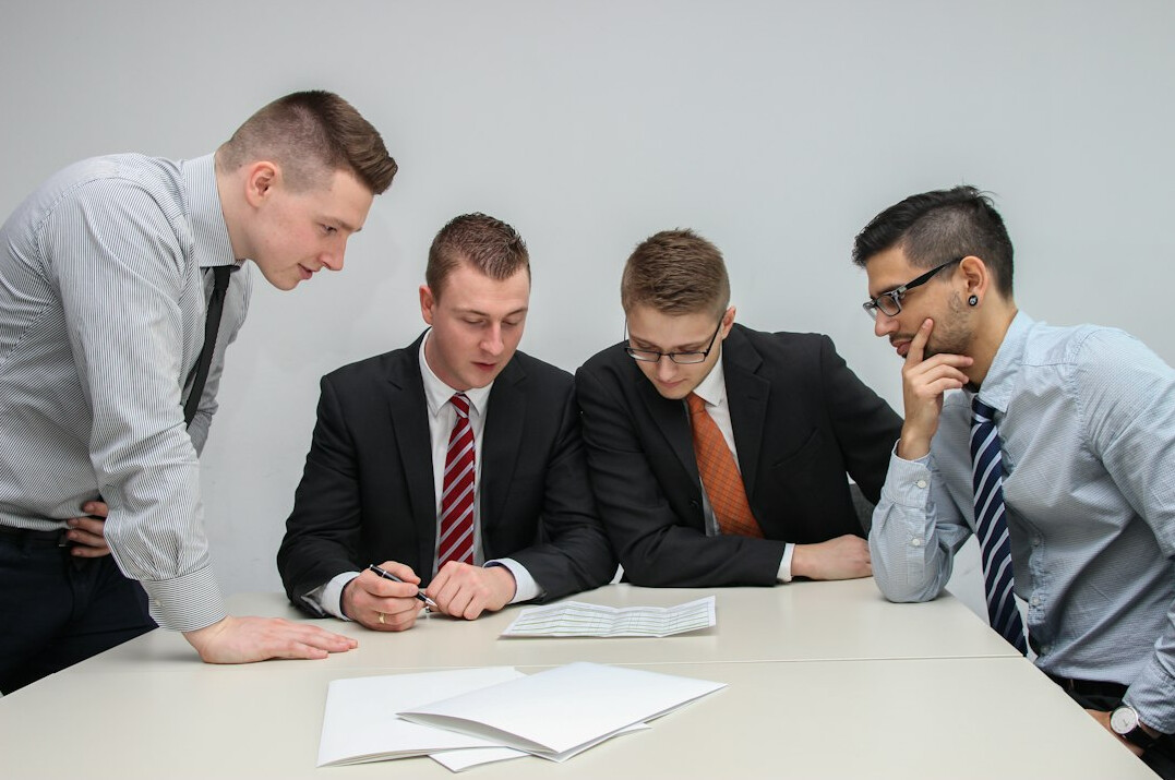 team discussion in office