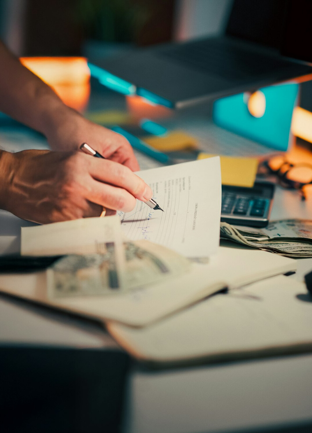 entrepreneur signing documents